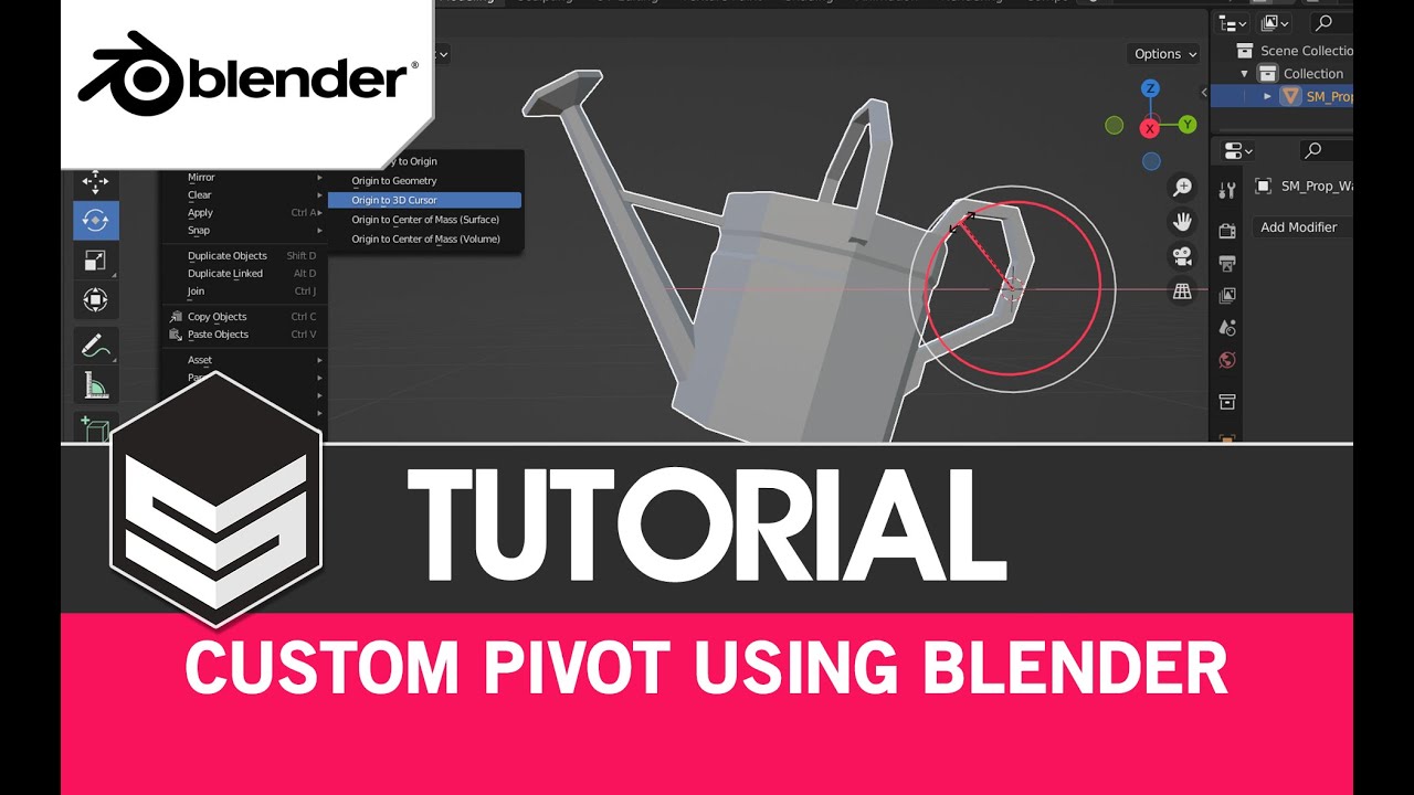 How to change a pivot point in Blender (Tutorial) by #SyntyStudios
