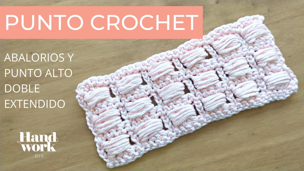 Como tejer punto a crochet paso a paso combinando abalorios y punto alto doble extendido # 101