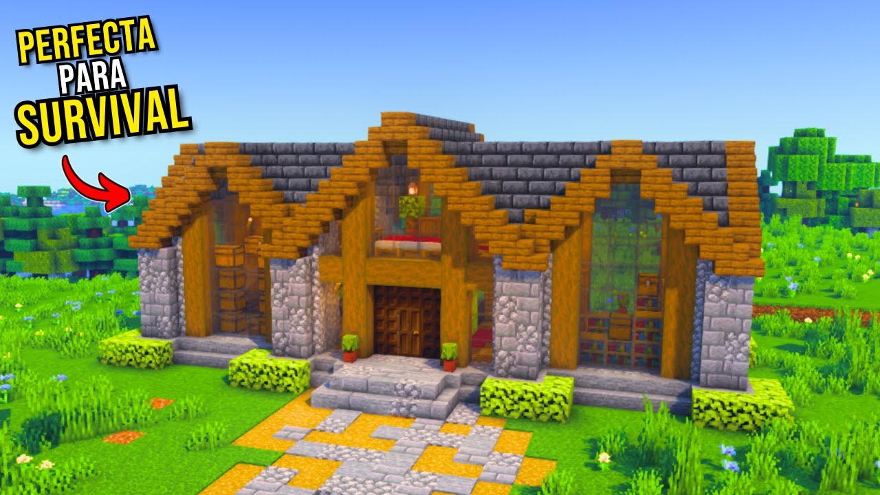 COMO HACER una CASA R&Uacute;STICA PERFECTA para MINECRAFT SURVIVAL