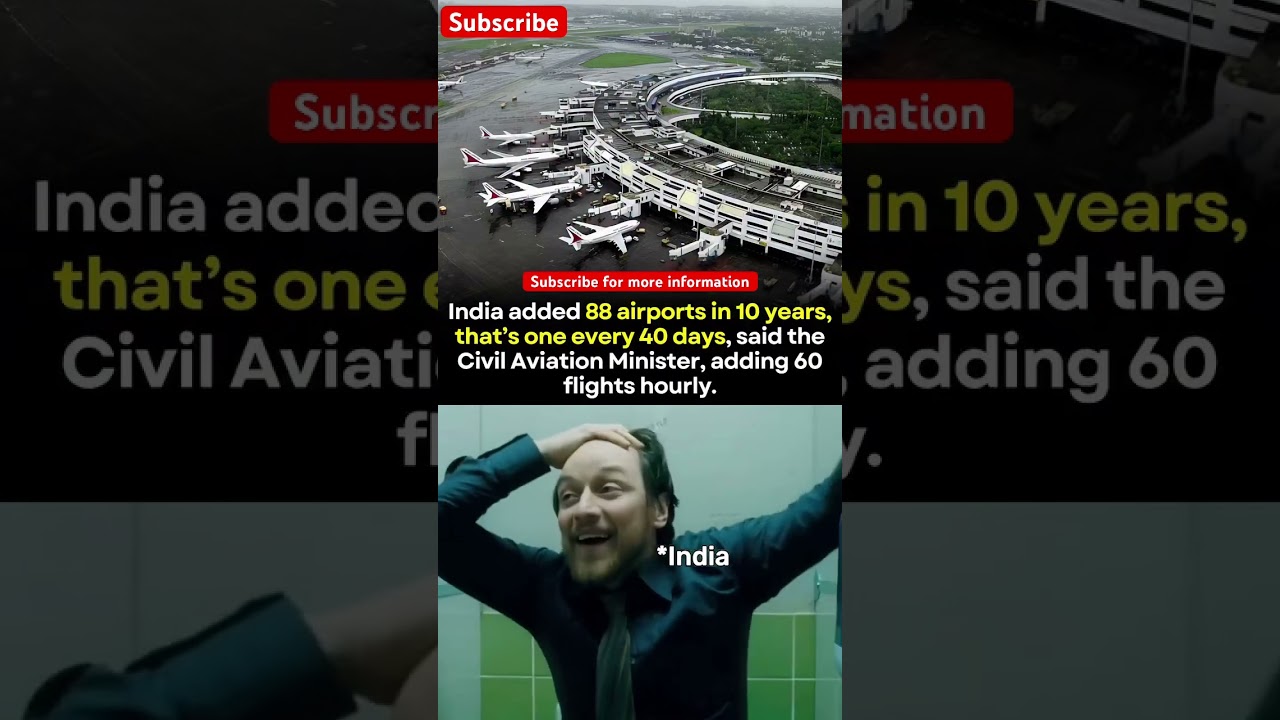 India Adds 88 Airports in 10 Years! ✈️ | One Every 40 Days 🚀 #shorts #india