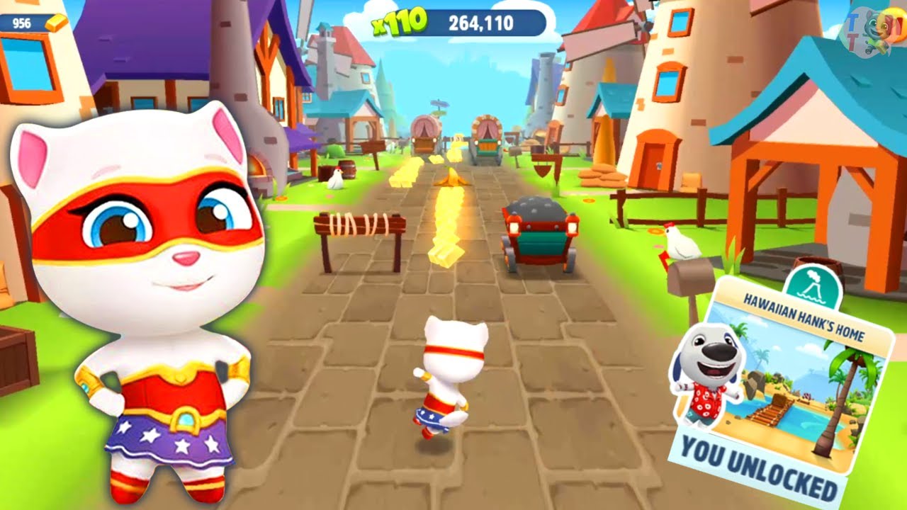 talking tom gold run - SUPER ANGELA Unlocked Hawaiian Hank’s Home🔥 - Part 271