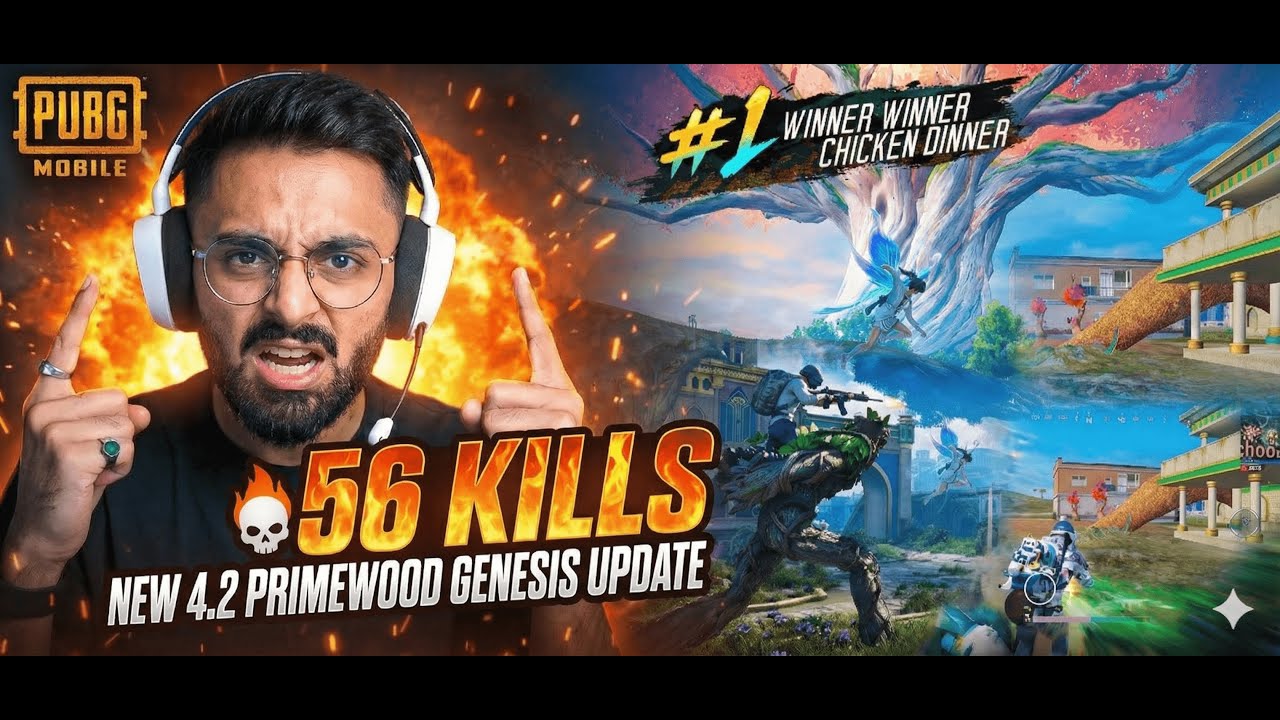 56 KILLS, TRIPLE CHICKEN DINNER! 🤯 New Primewood Genesis 4.2 Gameplay | PUBG Mobile | Henix Plays