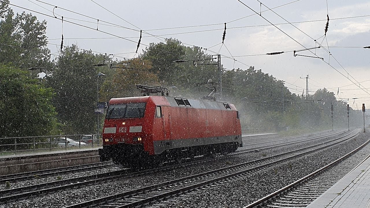Güterzugverkehr in Saarmund bei Sonnenschein & Starkregen: DB-Loks, Flixtain, Captrain & RheinCargo