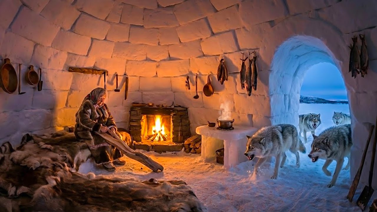 78 Year Old Woman Living in an Igloo | Fighting Wolves and Surviving Off Grid in Yakutia