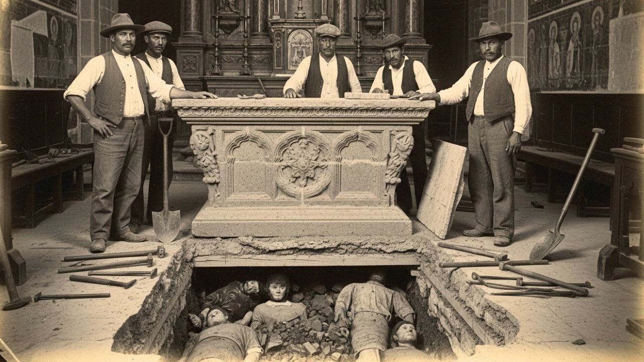 Cuando los albañiles abrieron el altar en Querétaro, encontraron cuerpos frescos entre los cimientos