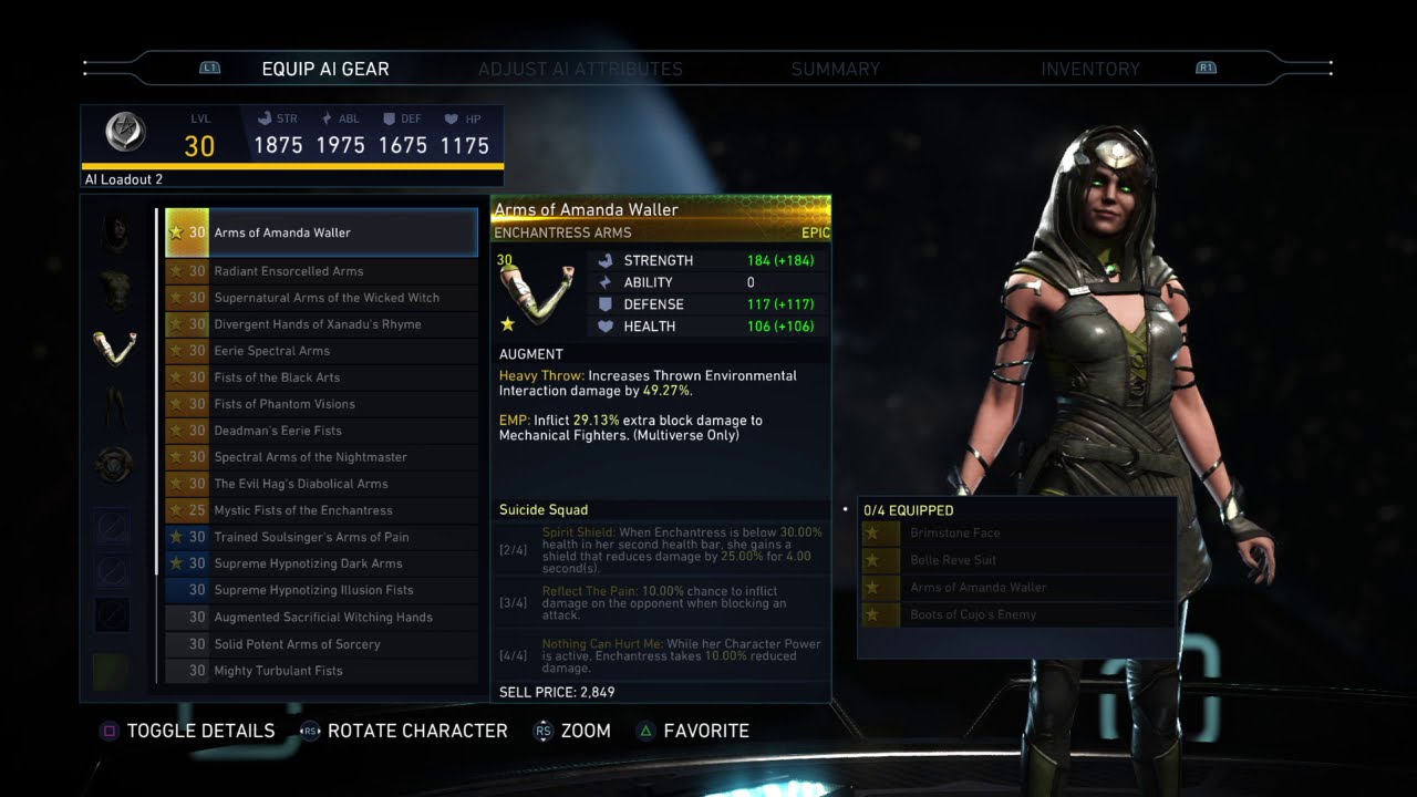 Injustice 2 Enchantress Gear Showcase (Updated 2021)