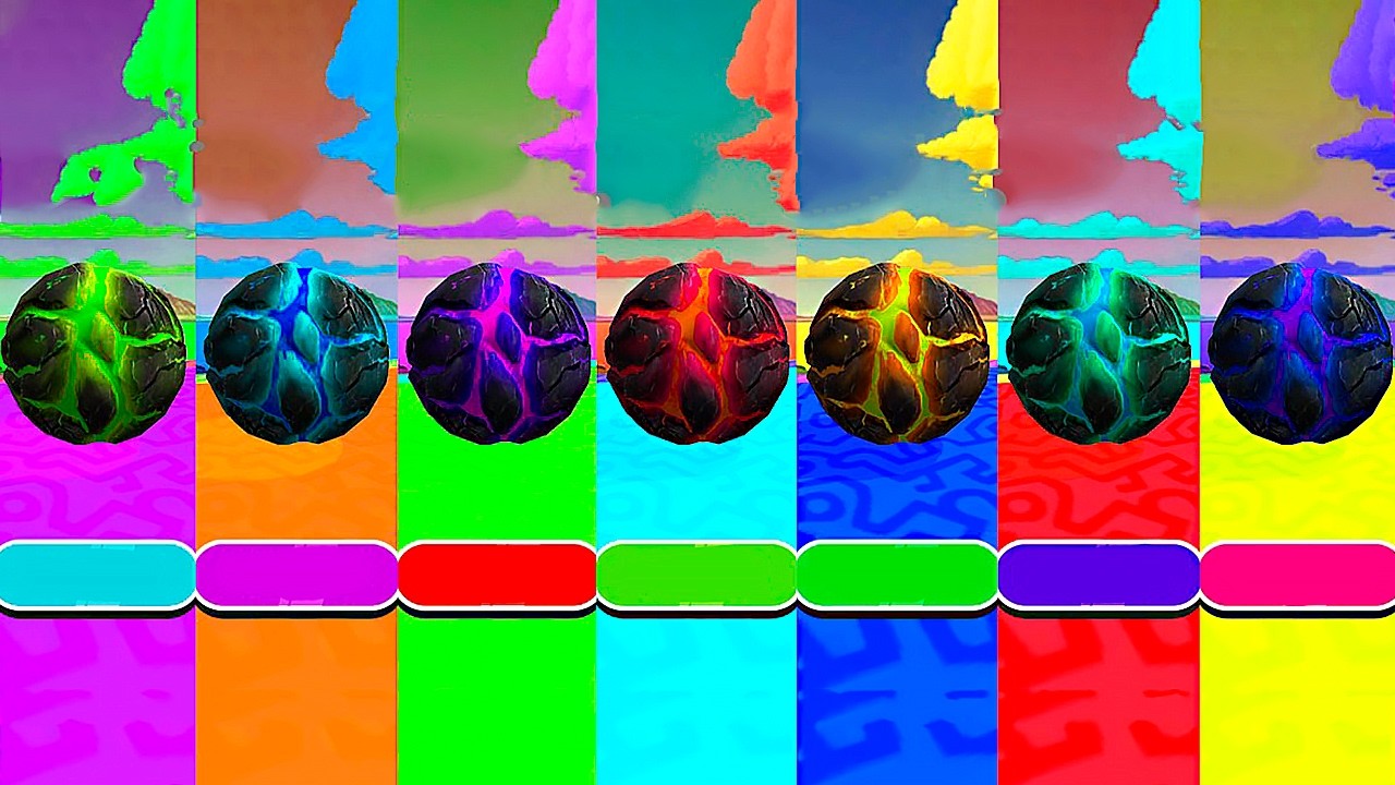 Going Balls: 7 Color Levels of Lava Ball! Race 1302