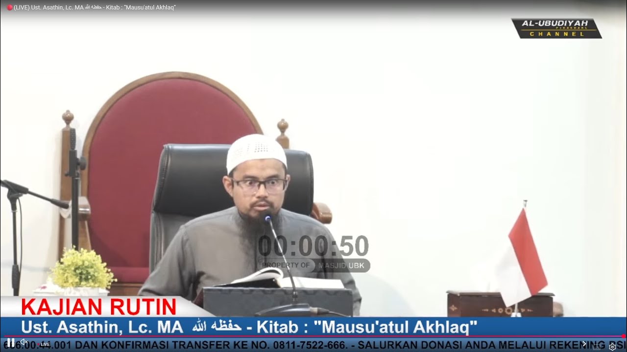 🔴(LIVE) Ust. Asathin, Lc. MA  حفظه الله - Kitab : 
