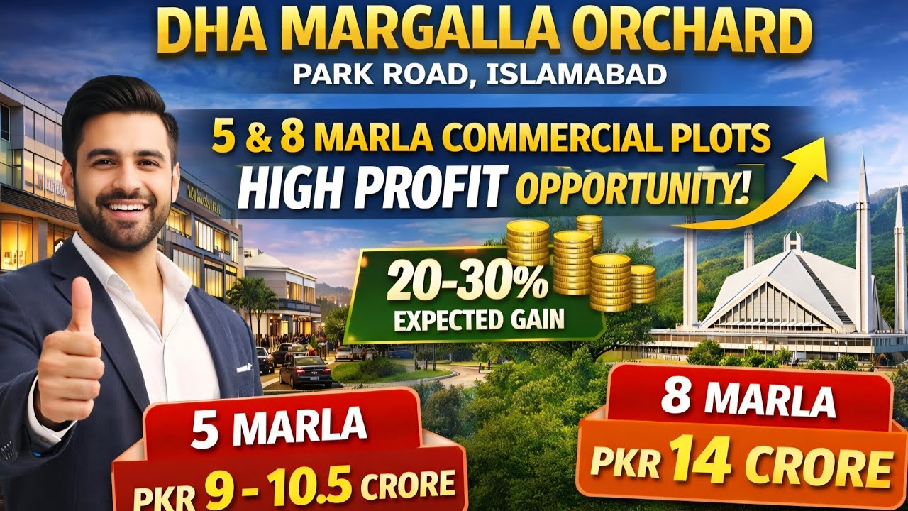 DHA Margalla Orchard Walk Commercial 1st Time Site Visit Profit Fast Development |