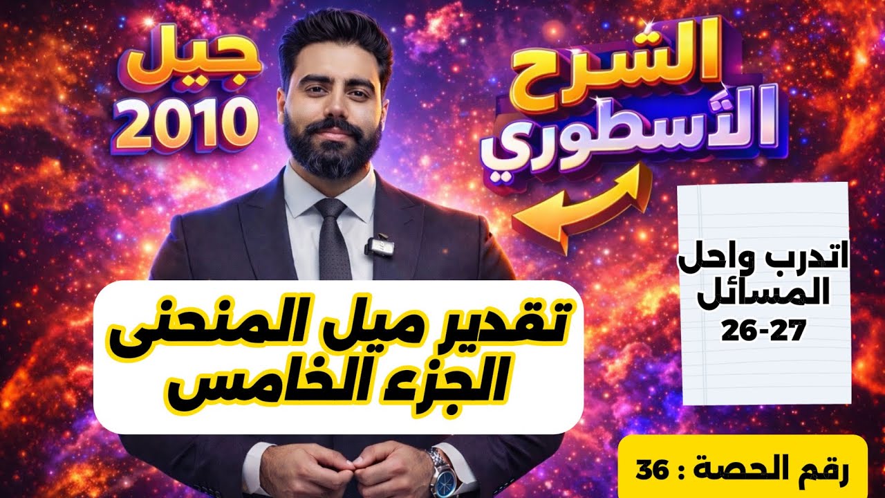 (36) تقدير ميل المنحنى (5)  -وحدة المشتقات - رياضيات العاشر - الاستاذ باسل الصرايره 