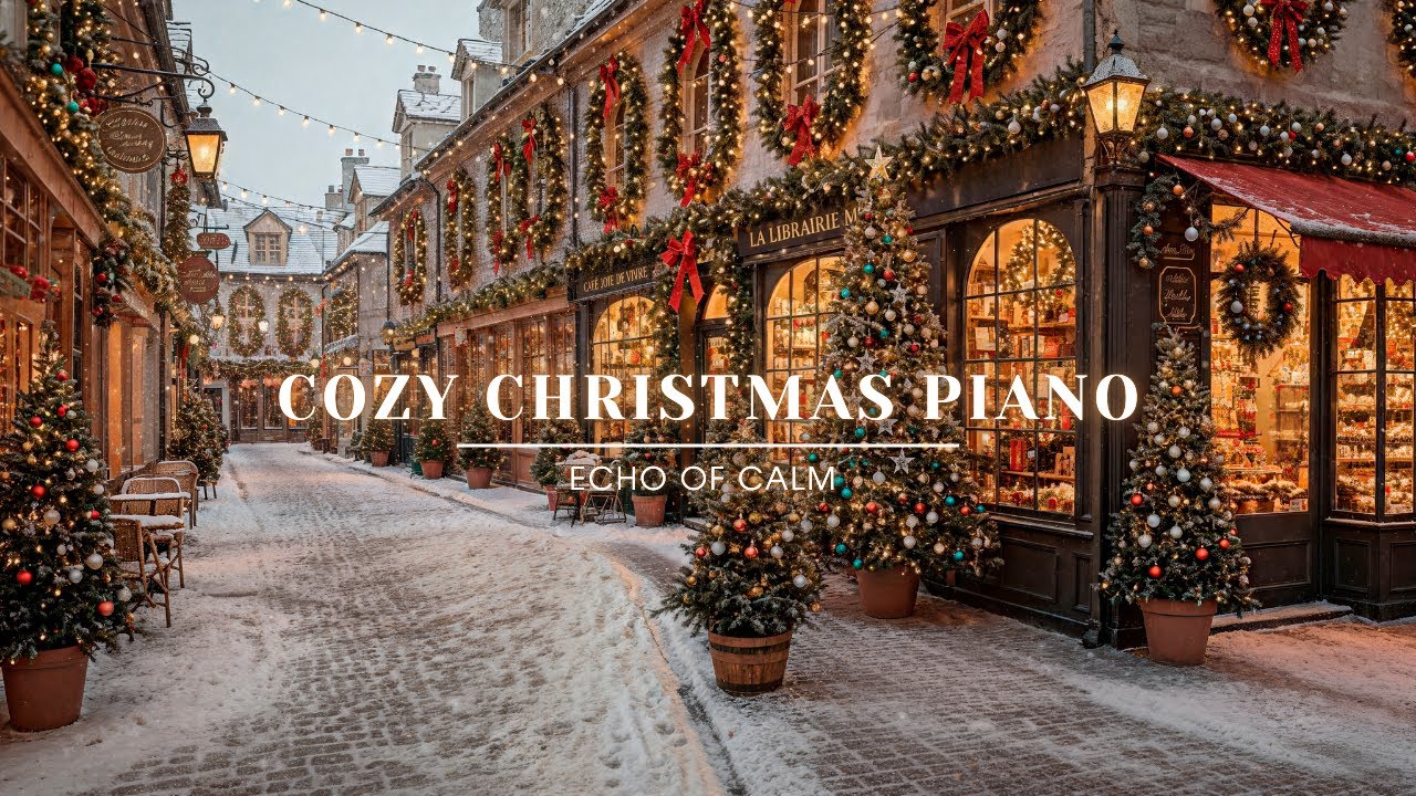 Снежная Уютная Атмосфера 🎄 Рождественские Уличные Мелодии на Фортепиано