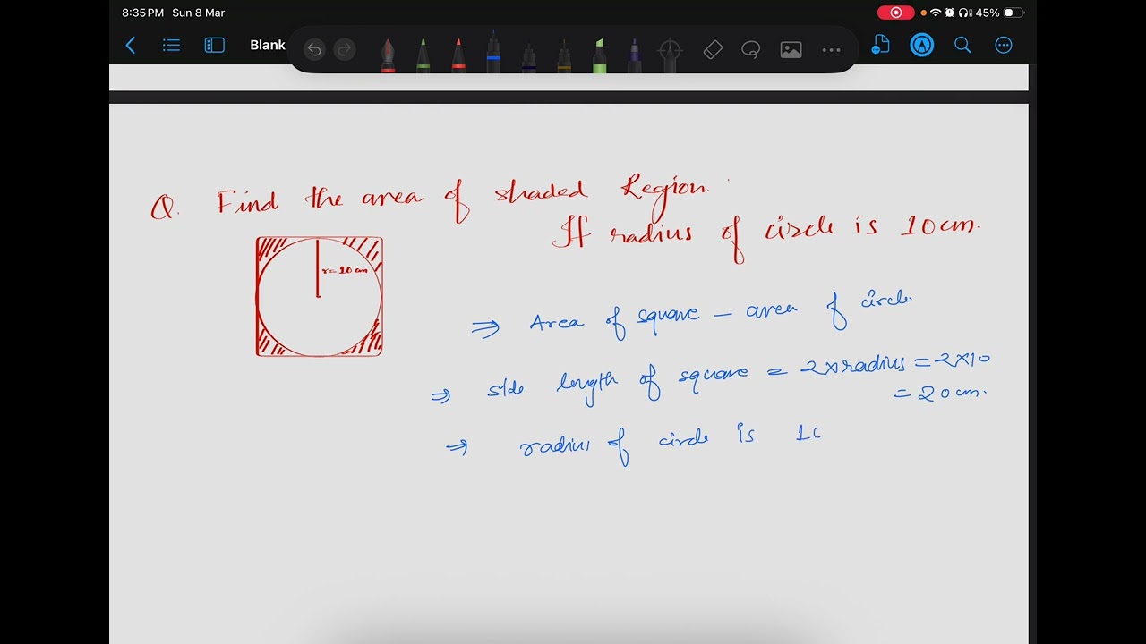 Area of shaded region  ,Geometry 