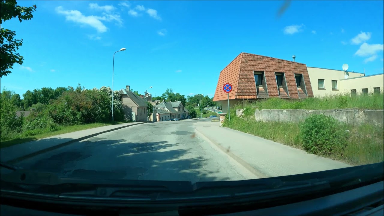 A trip by car in Latvia  City Dobele  4K