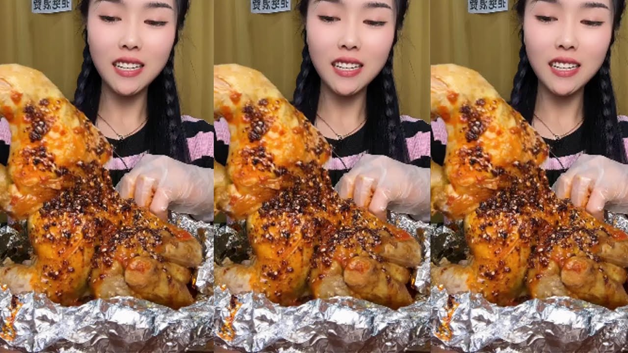 Spicy Roast Chicken，Asmr Chinese Food Mukbang Eating Show