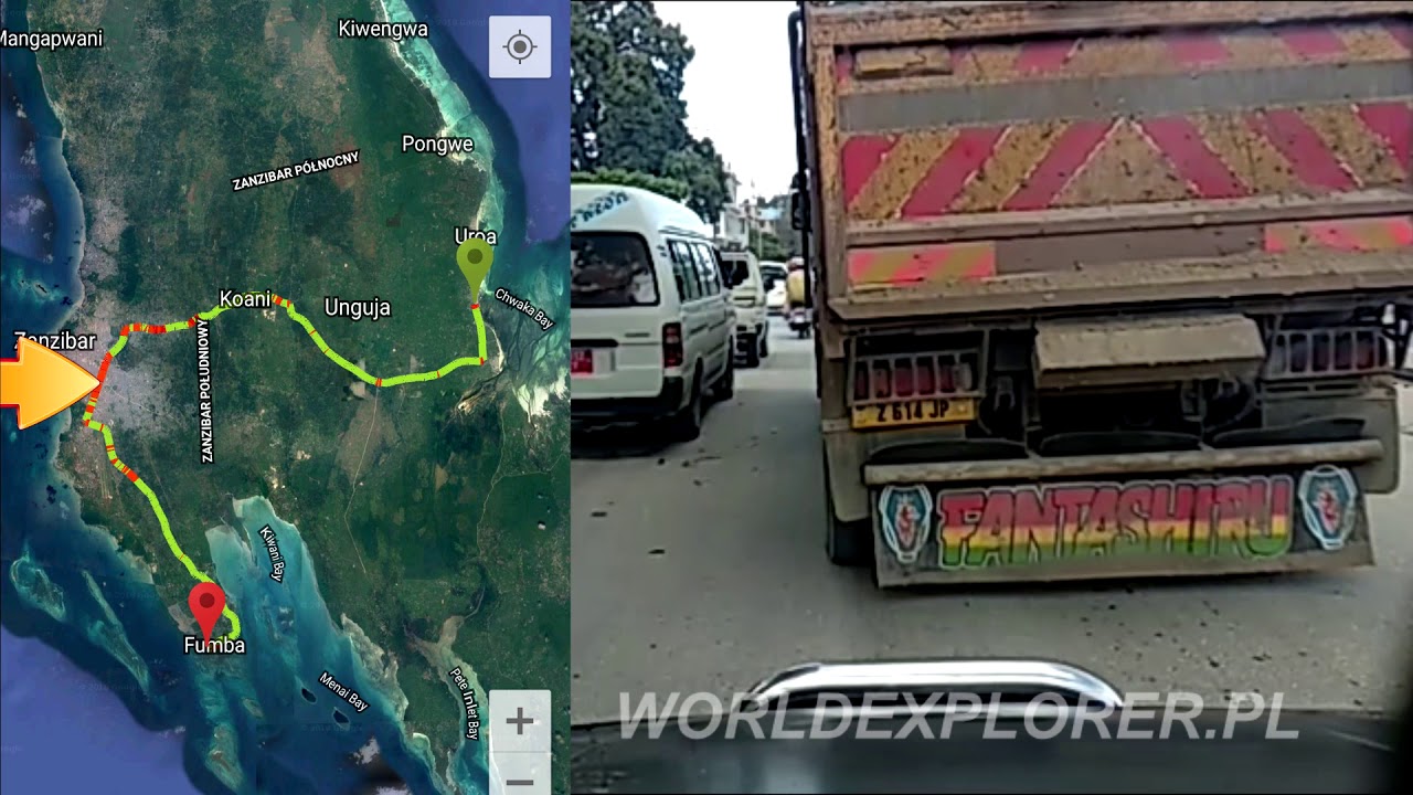 Driving ZANZIBAR Marumbi to Fumba (thrue Stone Town) Safari Blue