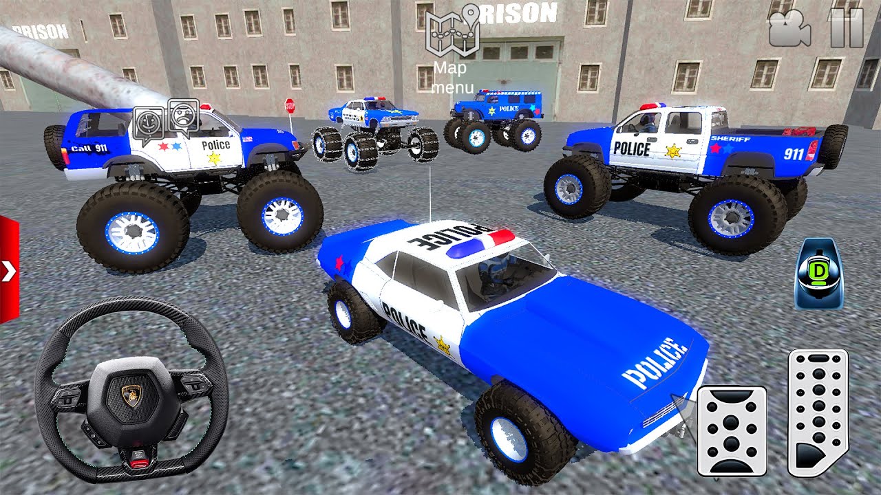 Juego de Carros - Coche de Policía Monster Truck, Coche Deportivo Extreme OffRoad - Android Gameplay
