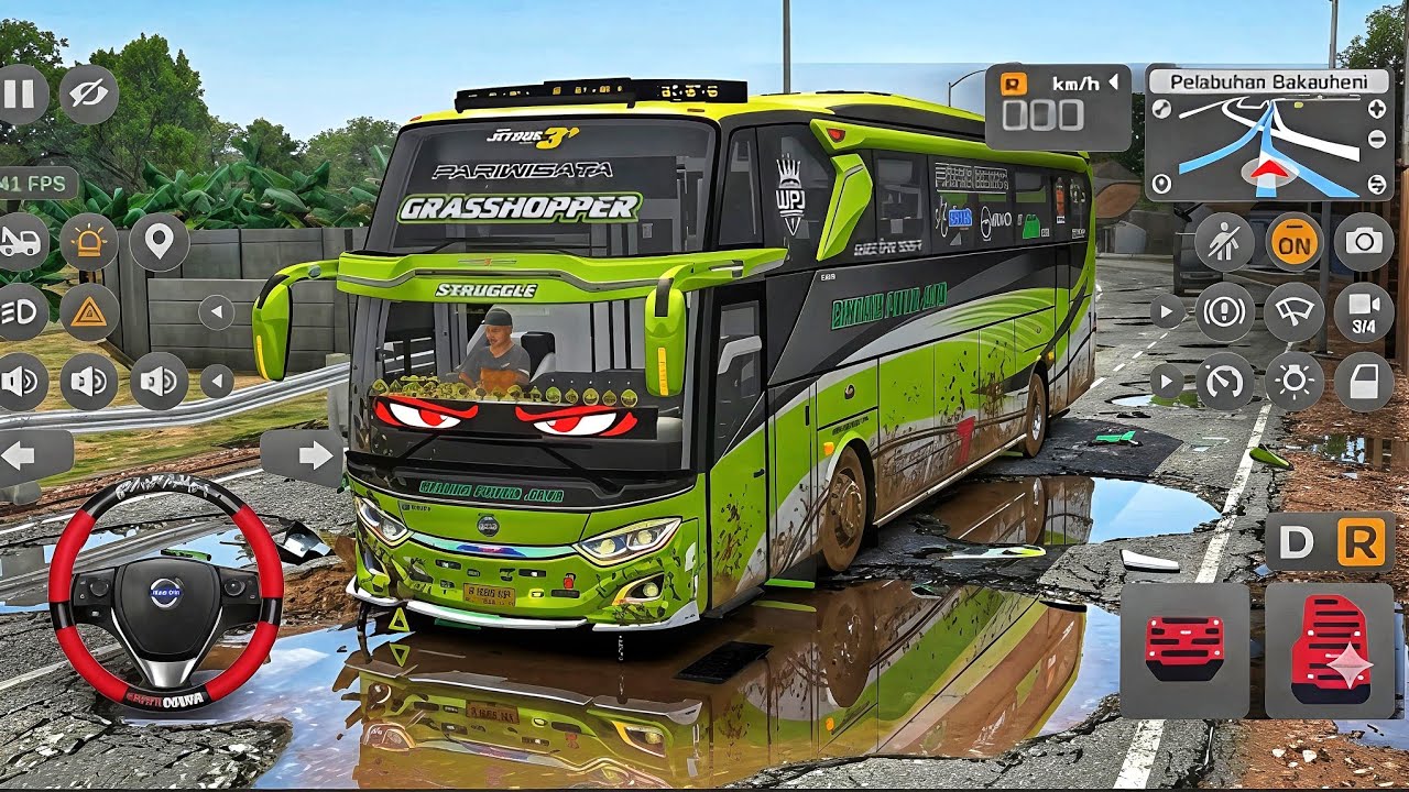 Bus Wildan putra jaya JB3 Tergelincir Di jalan Berlubang Bareng Maudi 24 Corong Atas full Basuri
