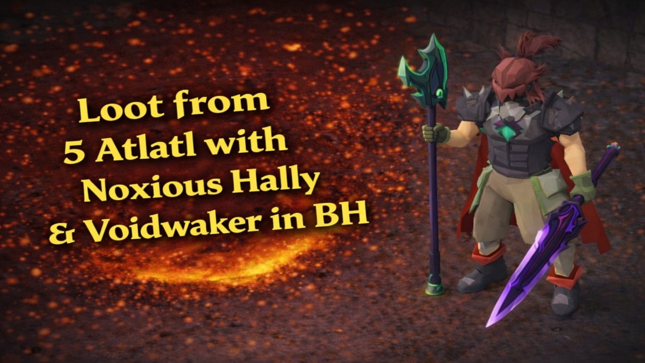 Loot from 5 Atlatl - Noxious Halberd & Voidwaker Sets in Bounty Hunter