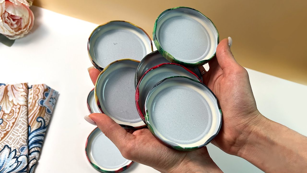 Wow 😍! The lids of the Jars are Now Unrecognizable! Genius recycling idea!