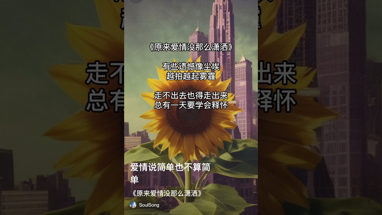 《原来爱情没那么潇洒》（完整版）（纯音乐） _ by SoulSong _ 有些遗憾像尘埃，越拍越起雾霾。走不出去也得走出来，总有一天要学会释怀。