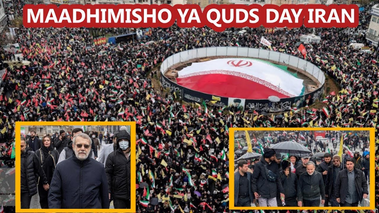 MAELFU WAANDAMANA IRAN KUADHIMISHA SIKU YA QUDS DAY HUKU MASHAMBULIZI YA MAREKANI YAKIENDELEA 
