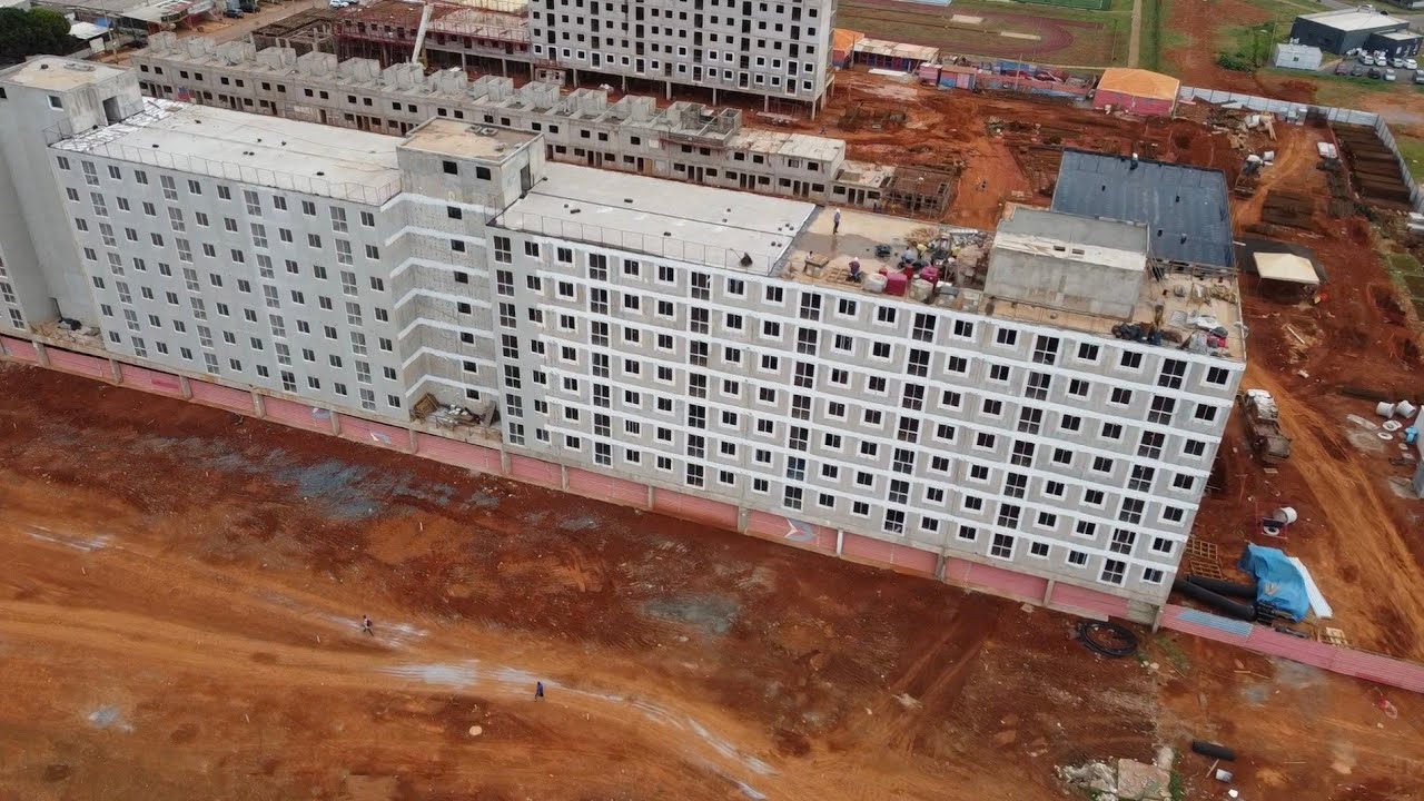 Drone mostra a evolução da obra do Recanto das Araras - Recanto das Emas - Direcional #7