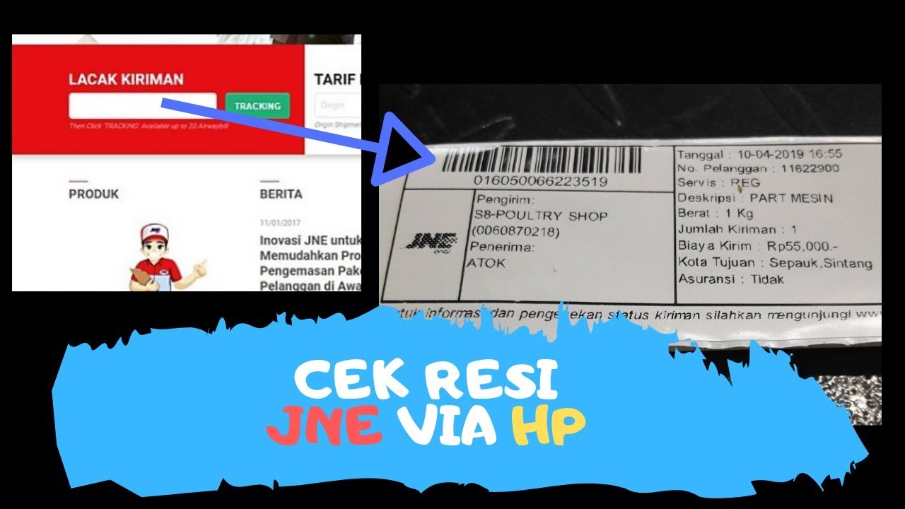 Cara Cek Resi JNE || Cara melacak Kiriman Nomor JNE di HP