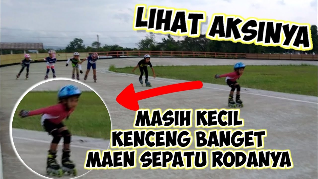 Latihan Balap Estafet Sepatu Roda di Stadion Sultan Agung Bantul, D.I Yogyakarta