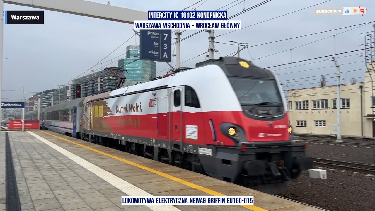 Poland Train InterCity IC 16102 KONOPNICKA Warszawa Wschodnia - Wrocław Główny Polska z tyłu pociągu