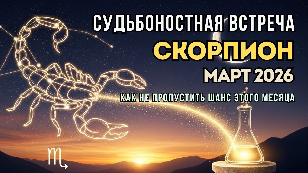 СКОРПИОН — МАРТ 2026! Что ждёт Скорпионов? Затмение — Судьбоносная встреча! Гороскоп для Скорпионов