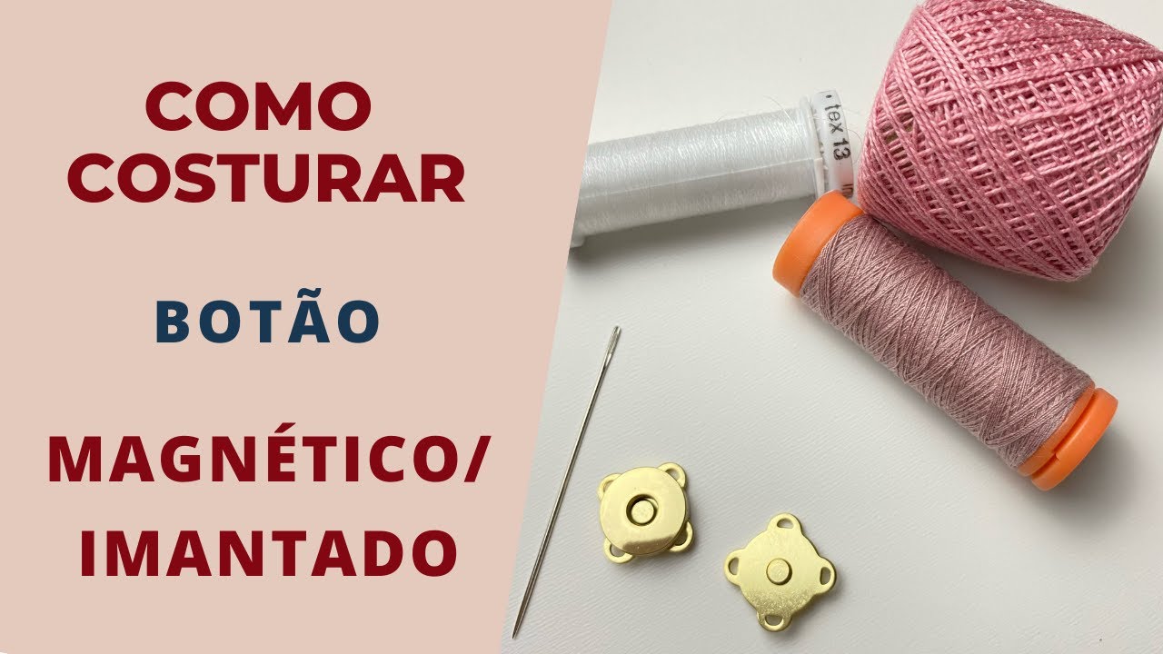 Como costurar botão magnético/imantado| Na sua bolsa de crochê.
