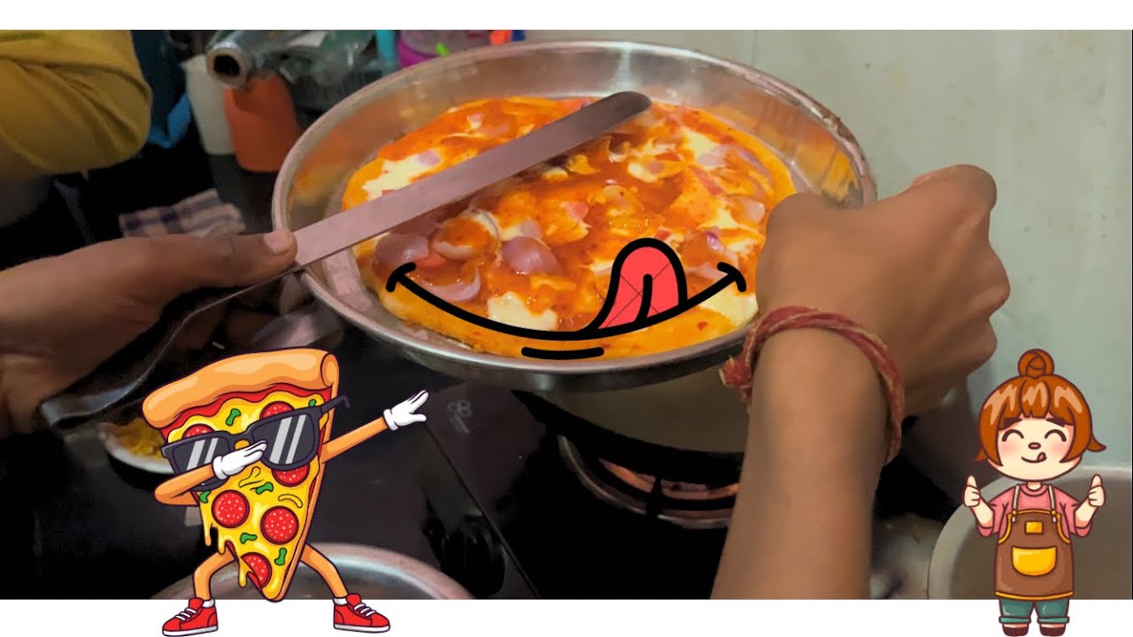 Aaj ￼banaya homemade pizza…🍕😍