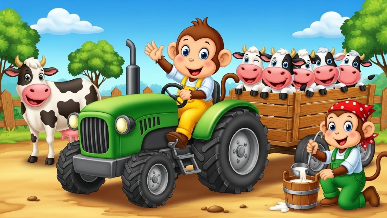 Heartwarming Monkey Cartoon Adventure on the Farm 🐒🚜