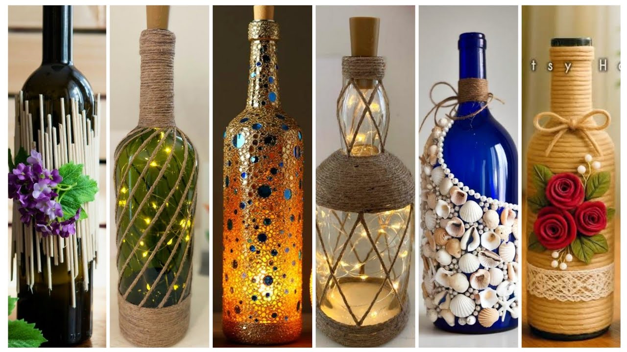 🌲Transform Waste Bottles into Elegant Jute Rope Home D&eacute;cor/Creative Bottle Decoration Ideas 