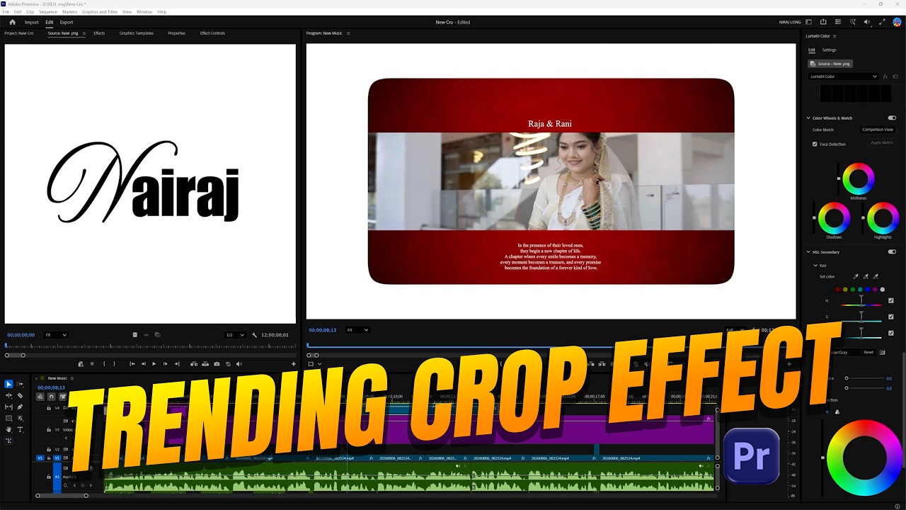 New Trending Crop Effect in Premiere Pro 2026 | Viral Wedding Editing Tutorial