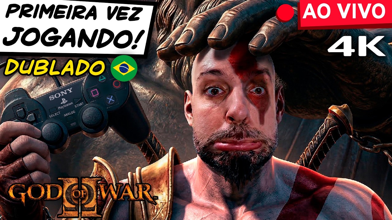 🔴 GOD OF WAR 2 Dublado: Conhecendo o Game! Primeira Vez! Gameplay Ao Vivo em 4K Widescreen