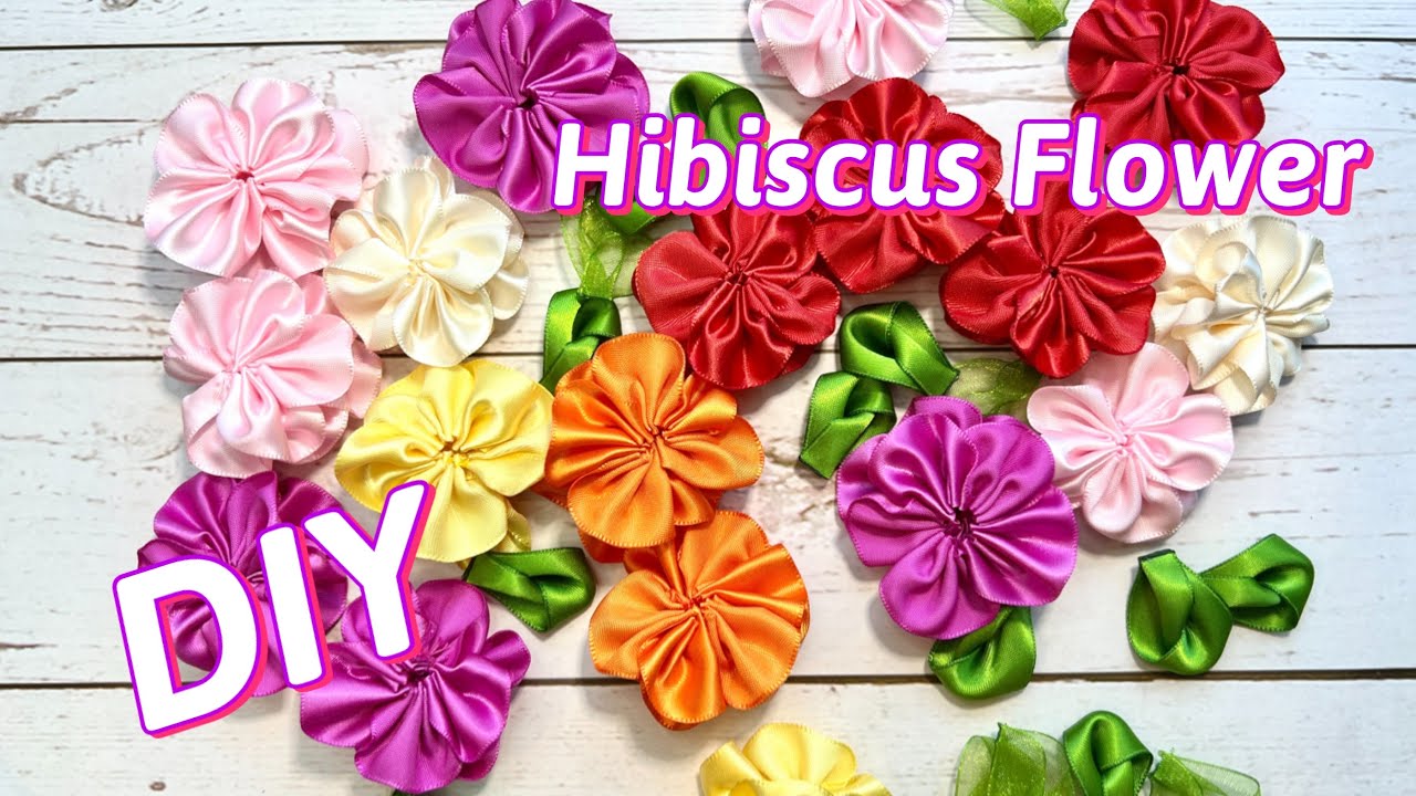 How To Make Hibiscus Flower for Flower Ribbon Lei