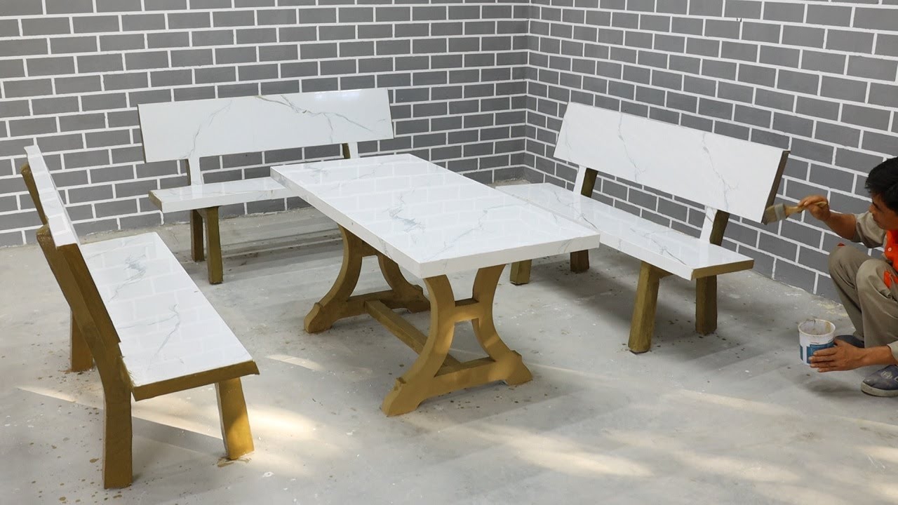 Ideas Make Table Chair With Ceramic Tiles Lowest Cost - DIY Coffee Table At Home