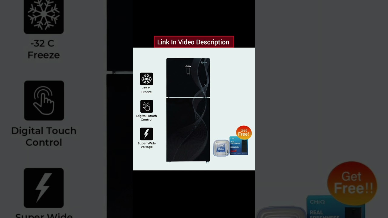 DC Inverter Fridge Refrigerator Black Color Glass Door