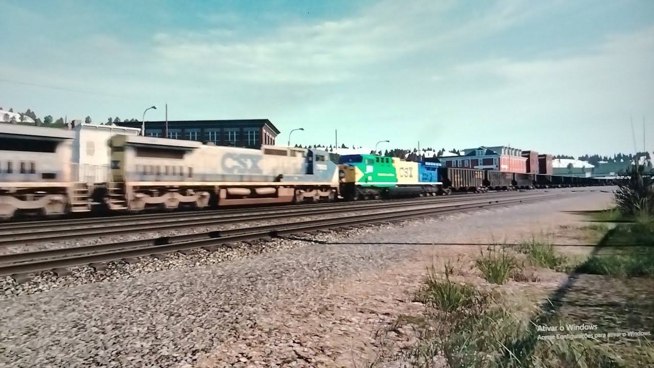 Trem CSX Cumberland Carga Vazio Vagões C40-8W AC440CW