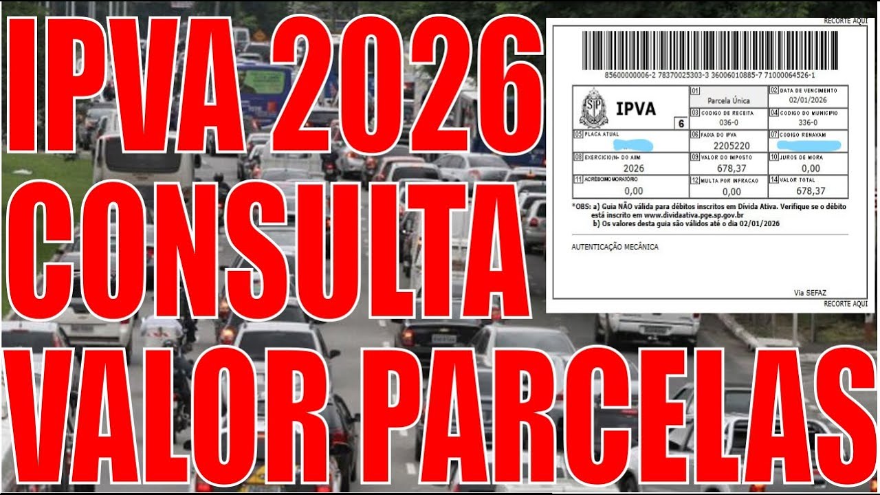 IPVA 2026 Consultar Gerar Boleto Pagamento Avista Veja o Valor das Parcelas IPVA 2026 @broficina