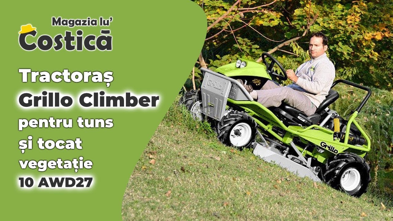 GRILLO CLIMBER Tractoraș de tuns și tocat gazonul sau orice tip de vegetație