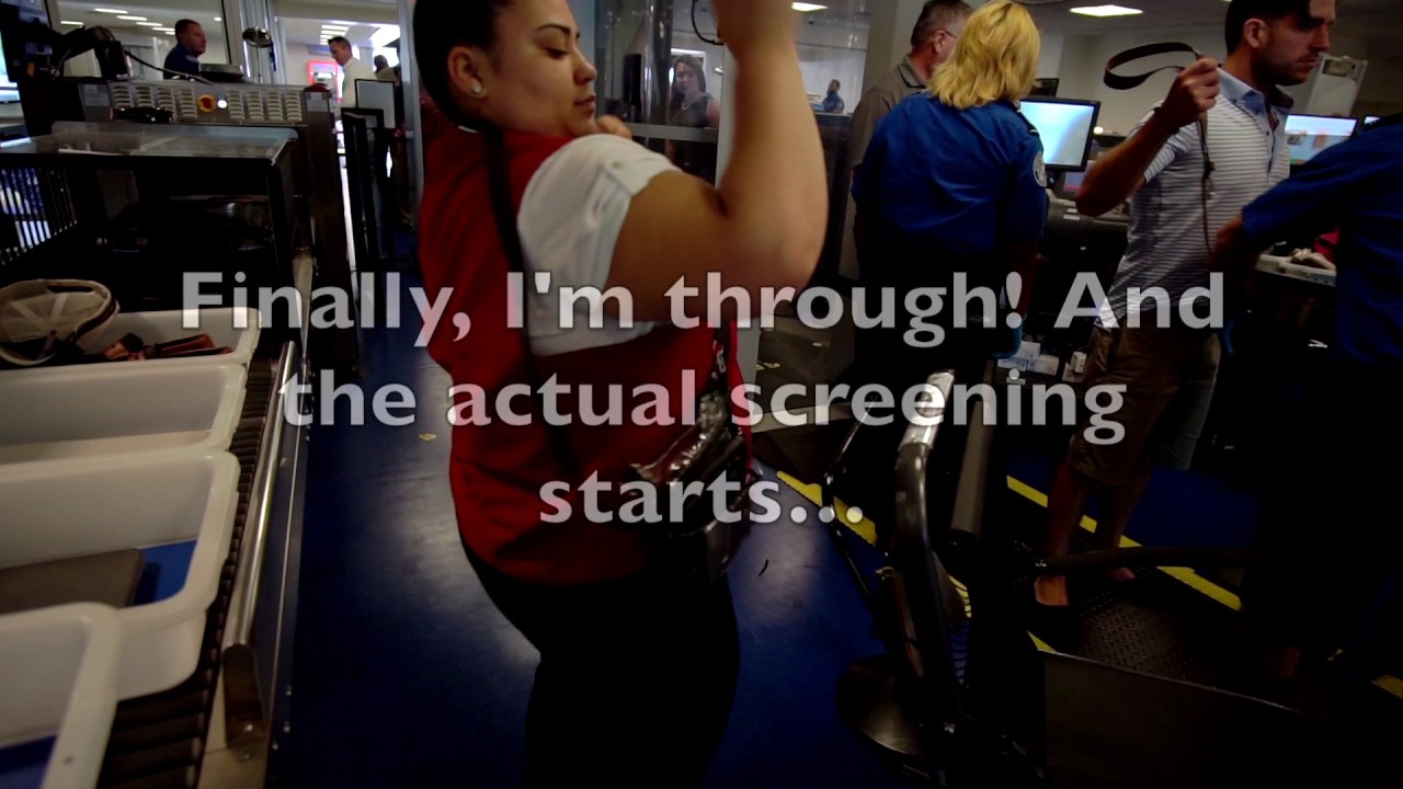 Wheelchair user through airport security