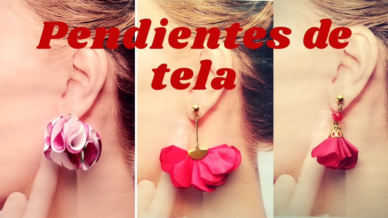 Pendientes hechos de tela | como hacer pendientes con tela
