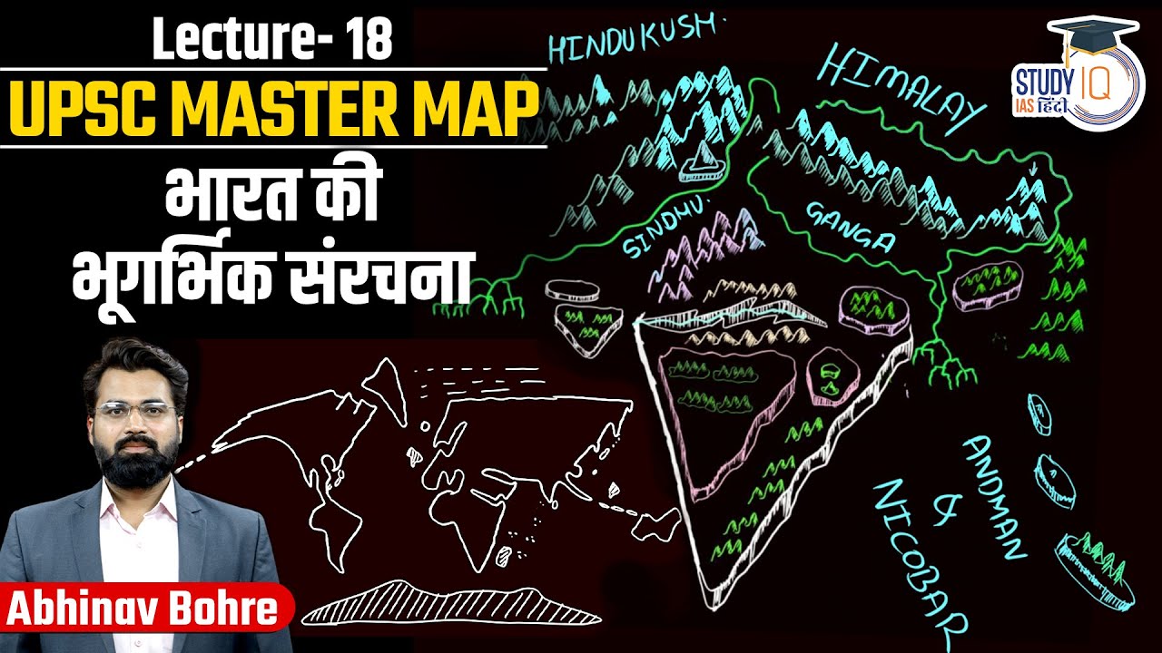 Geology of India through Map |Complete geological Mapping of India| Abhinav Bohre |StudyIQ IAS Hindi