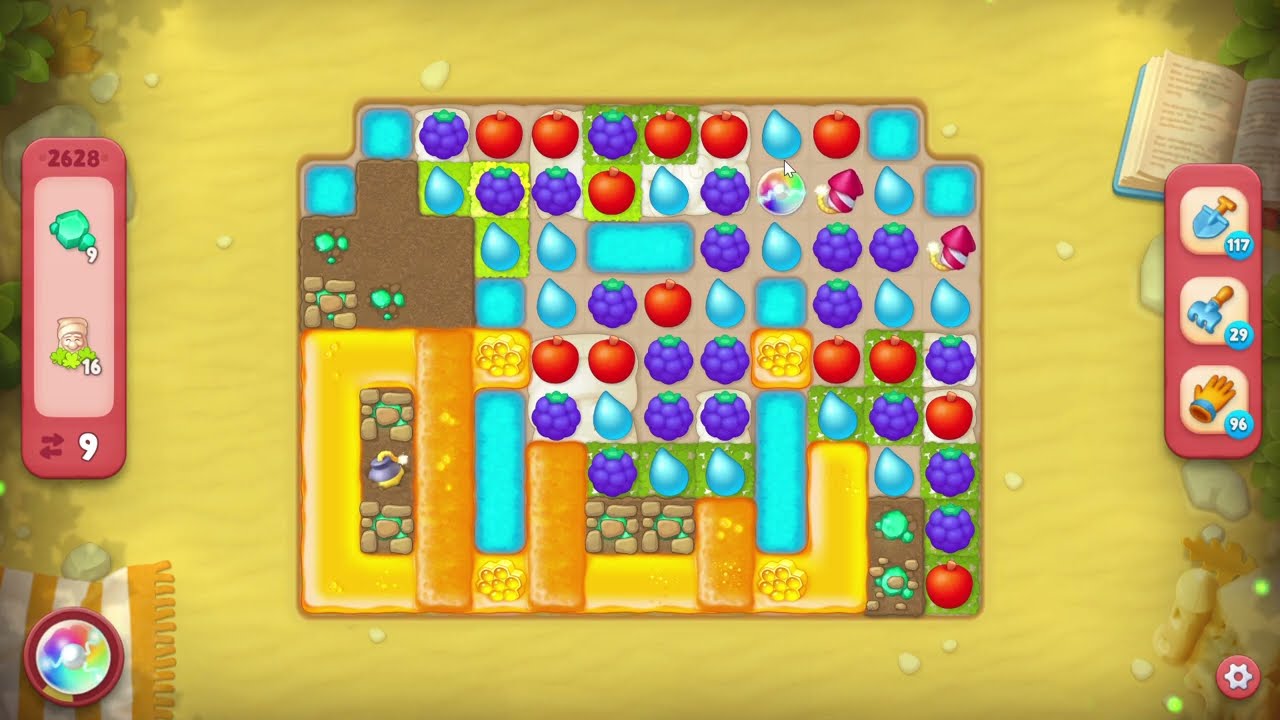 Gardenscapes 2628 Hard Level - 15 moves - NO BooSTERS