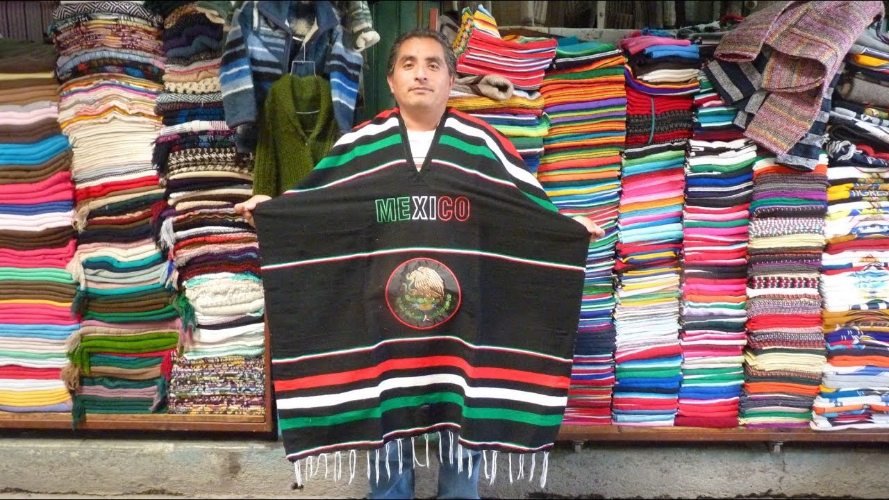 mercado de Chiconcuac (zarapes, jorongos, jergas) tradición  textil