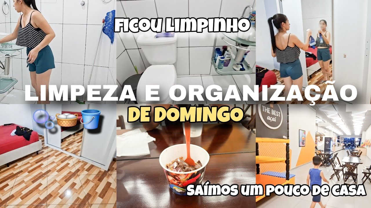 LIMPEZA E ORGANIZAÇÃO DE DOMINGO 🫧 | LAVEI O BANHEIRO FICOU LIMPINHO🪣| SAÍMOS PRA TOMAR SORVETE 🍦 