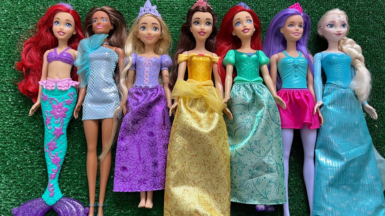 Disney Princess Doll Makeover ~ DIY Miniature Ideas for Barbie   Wig, Dress, Faceup, and More! DIY 3