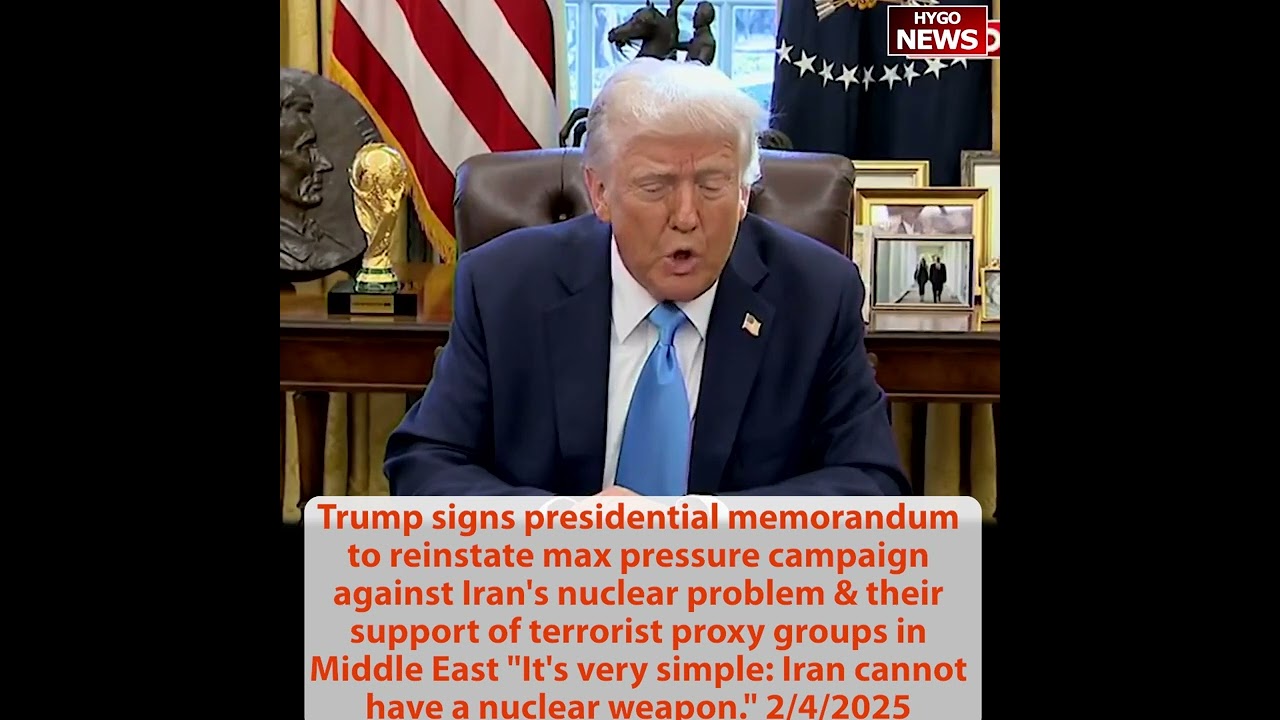 Trump: Iran cannot have nuclear weapon, signs memorandum maximum pressure campaign against Iran's
